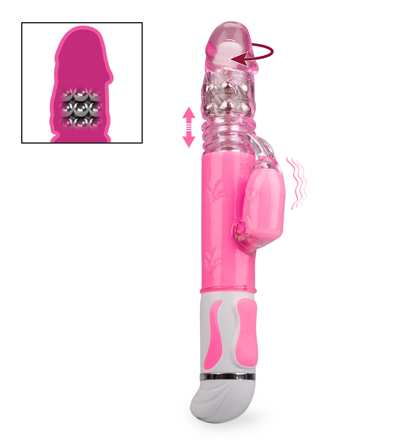 Flashy rotating up and down rabbit vibrator