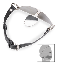 Load image into Gallery viewer, Flat faux leather and metal gag