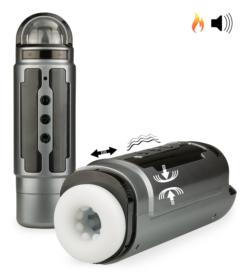 Frenzy thrusting and vibrating heated airbag male masturbator