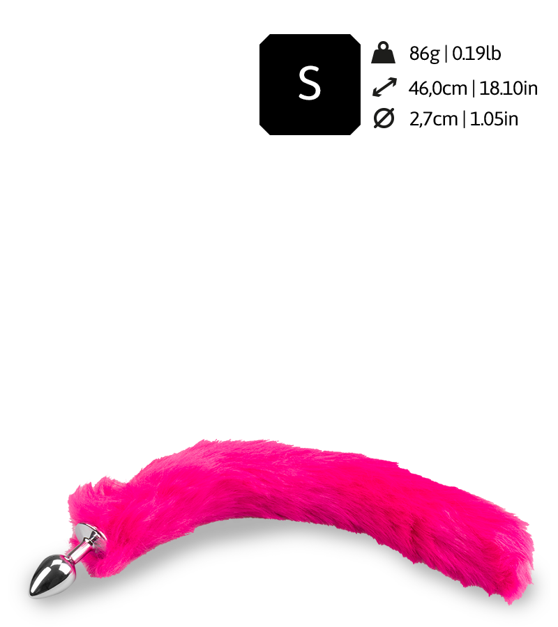 Fuchsia vegan fur fox tail anal plug