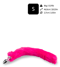 Load image into Gallery viewer, Fuchsia vegan fur fox tail anal plug