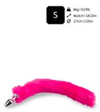 Fuchsia vegan fur fox tail anal plug