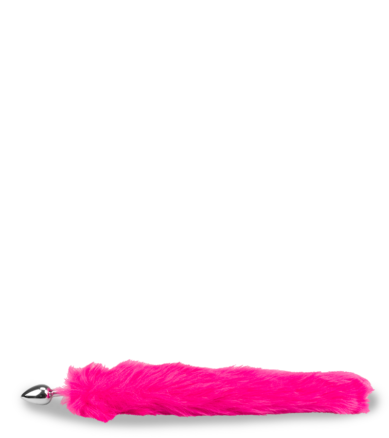 Fuchsia vegan fur fox tail anal plug