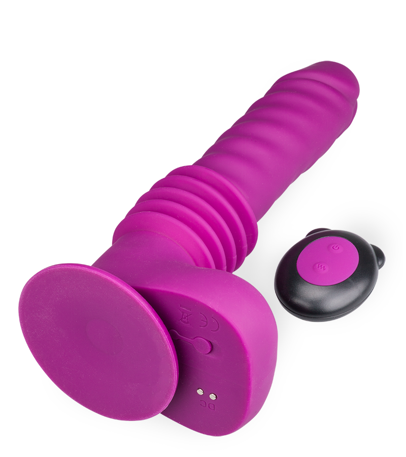 Fucking machine with vibrating dildo