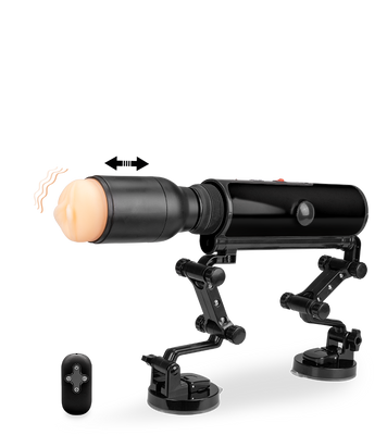 Fucking machine with vibrating masturbator