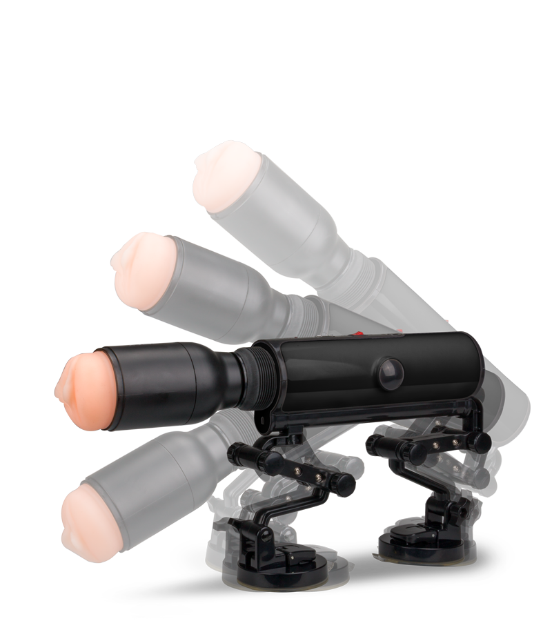 Fucking machine with vibrating masturbator