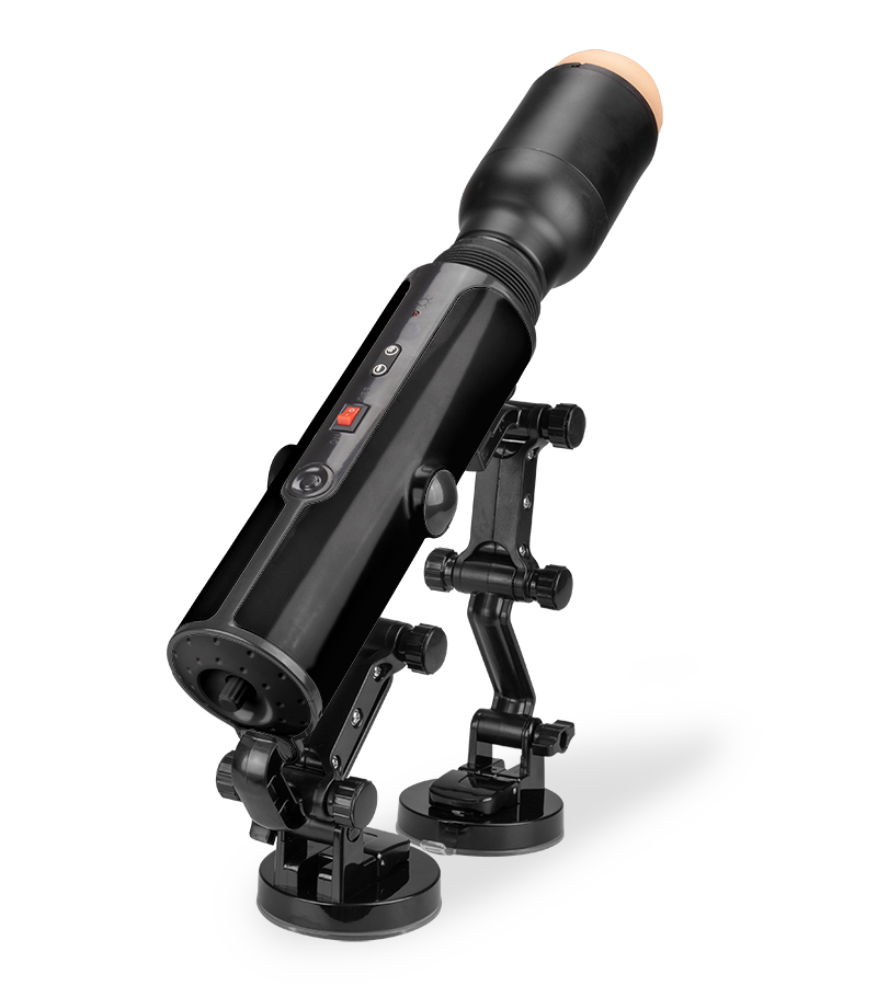 Fucking machine with vibrating masturbator