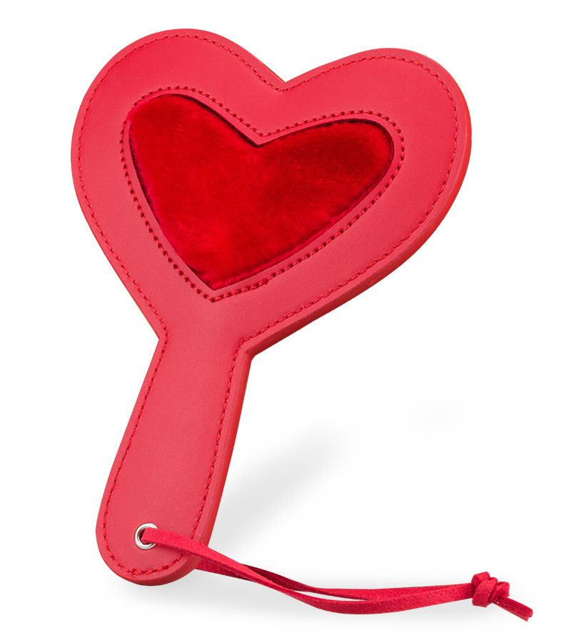 Fur-lined heart paddle