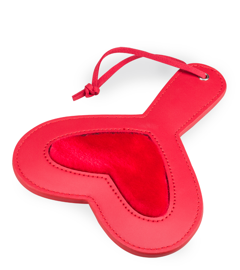 Fur-lined heart paddle