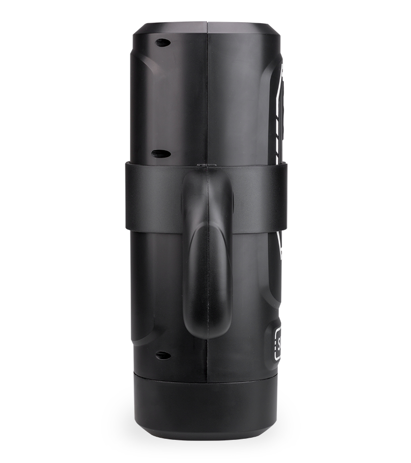 Furious vibrating thrusting and sucking masturbator with handles