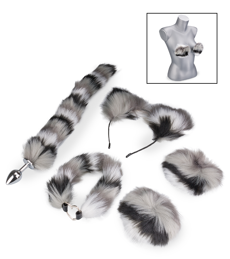 Furry cat costume set