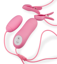 Load image into Gallery viewer, Furu vibrating electrosex nipple clamps with vibrating love egg