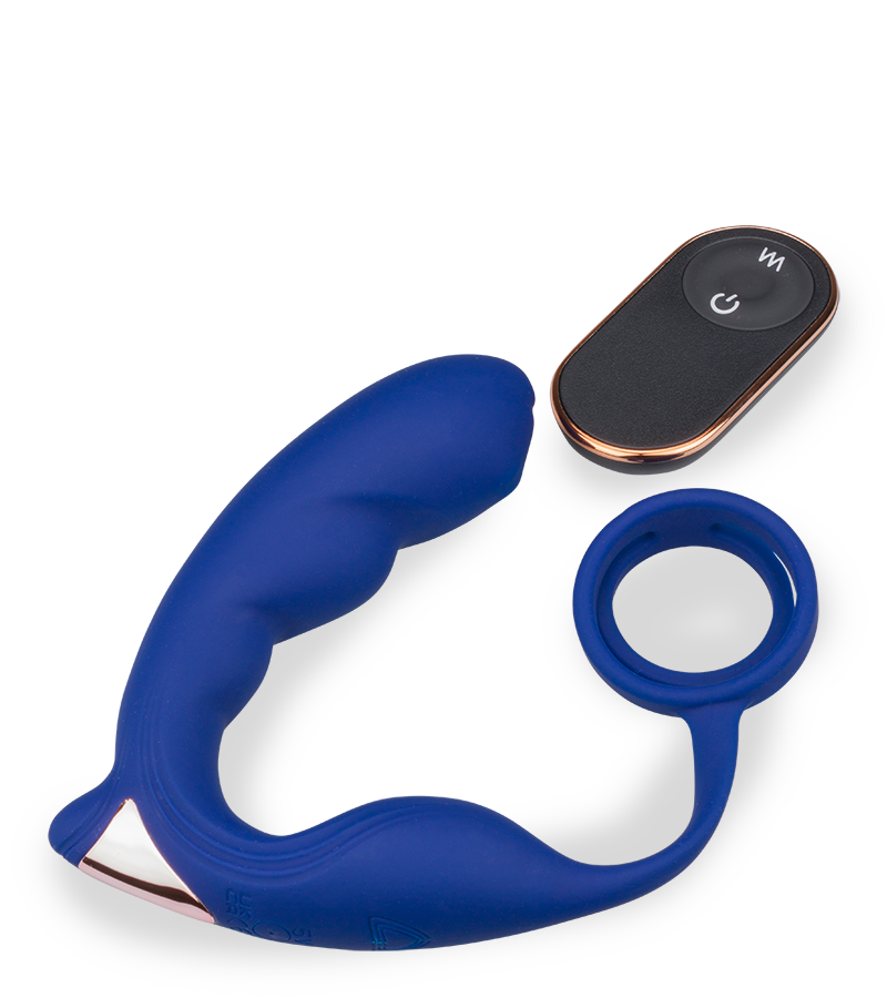 Fury double cock ring and prostate massager