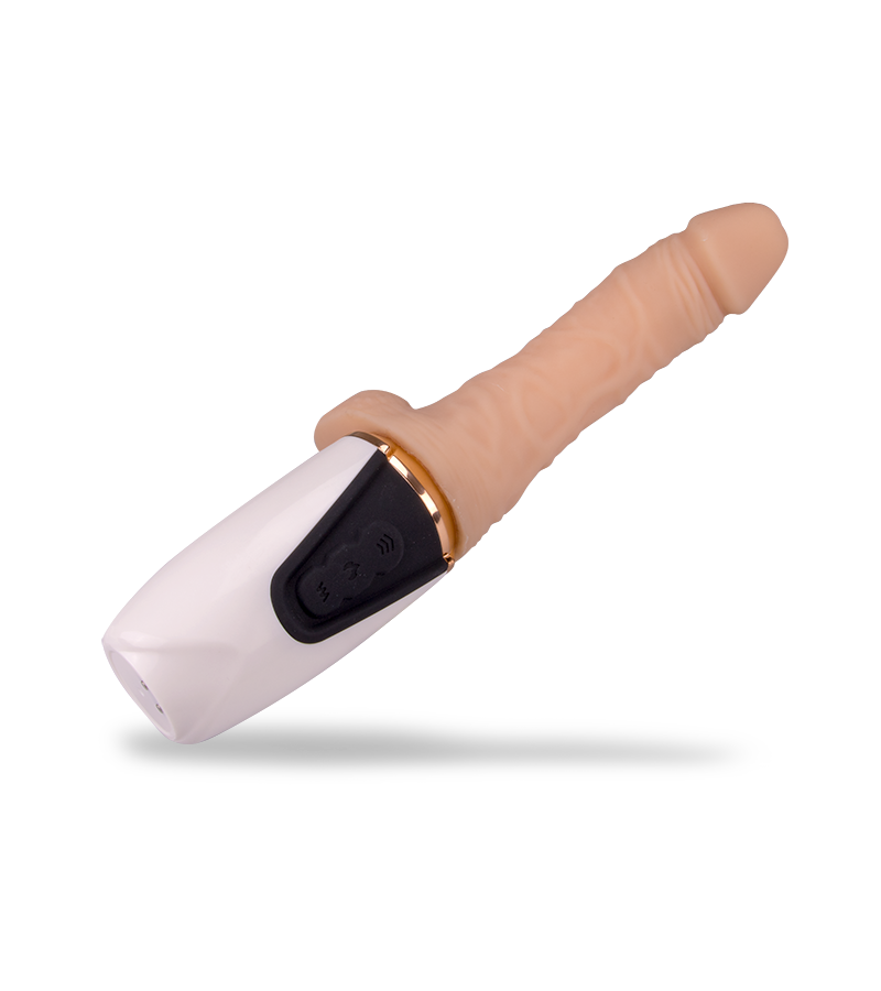 Gabriel telescopic and heated vibrating dildo