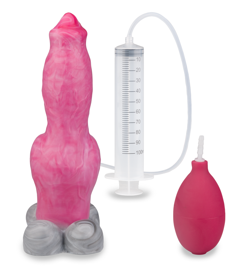 German Shepherd ejaculating dog dildo