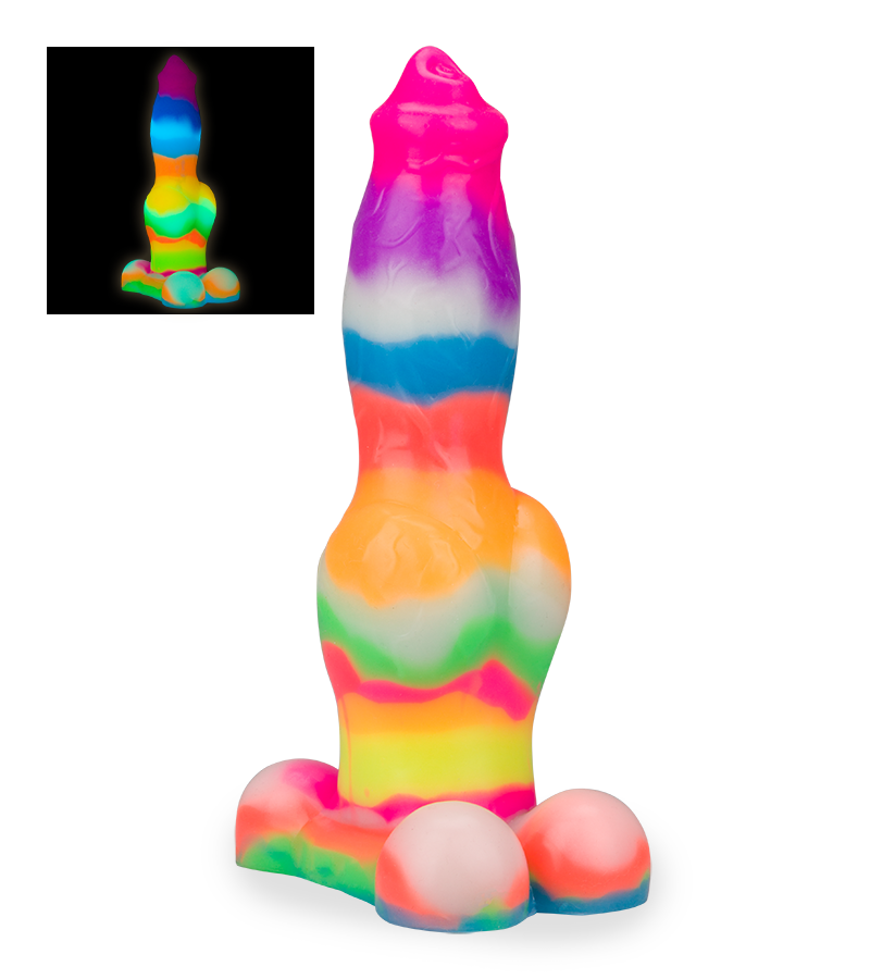 German Shepherd glow-in-the-dark suction-cup dog dildo