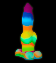 Load image into Gallery viewer, German Shepherd glow-in-the-dark suction-cup dog dildo