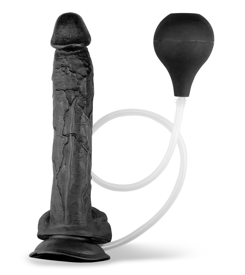 Giant ejaculating suction-cup dildo