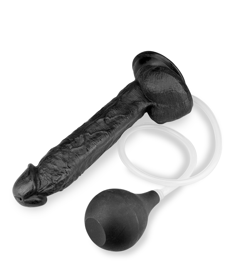 Giant ejaculating suction-cup dildo