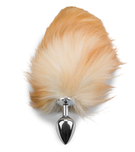 Load image into Gallery viewer, Ginger and white furry fox tail anal plug
