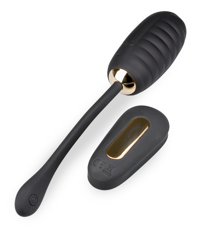 Gold vibrating love egg with wireless remote control