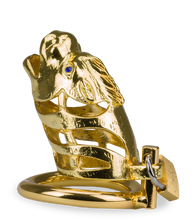 Load image into Gallery viewer, Golden Dragon Chinese zodiac penis chastity cage