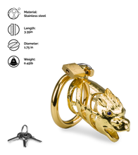 Load image into Gallery viewer, Golden Dragon Chinese zodiac penis chastity cage