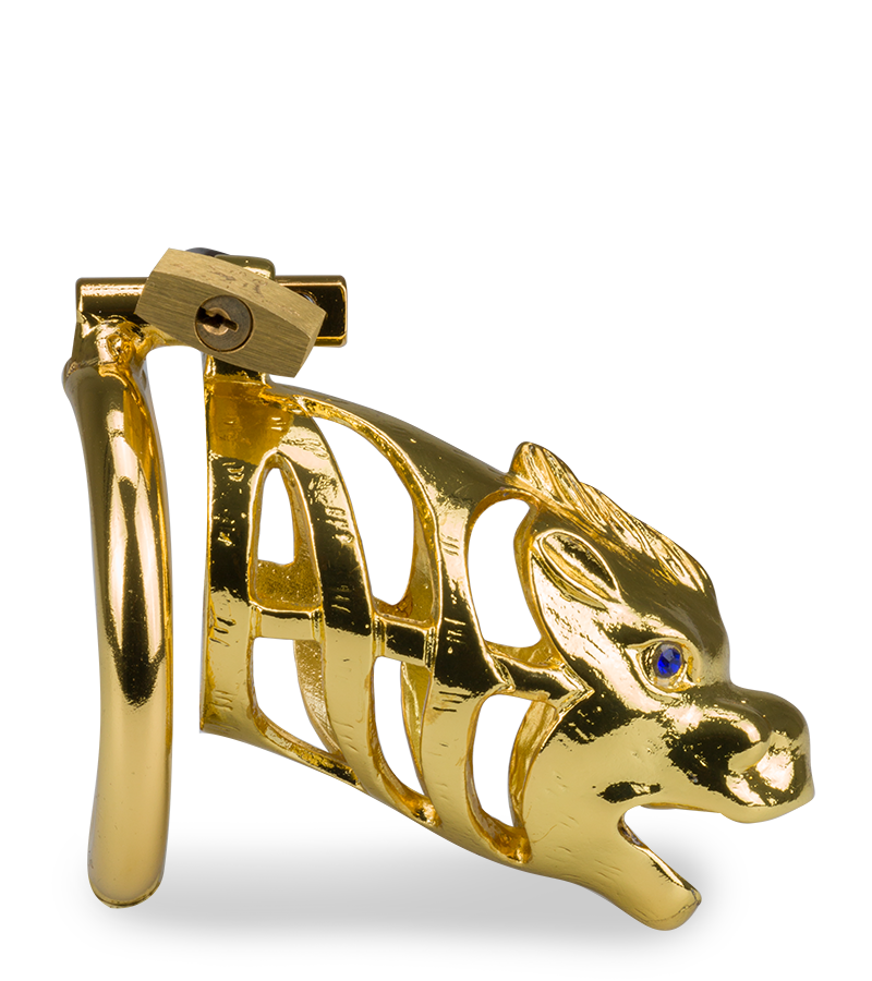 Golden Dragon Chinese zodiac penis chastity cage