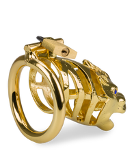 Load image into Gallery viewer, Golden Dragon Chinese zodiac penis chastity cage