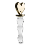 Golden Heart glass dildo