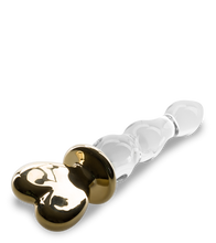 Load image into Gallery viewer, Golden Heart glass dildo