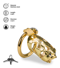 Load image into Gallery viewer, Golden Pig Chinese zodiac penis chastity cage