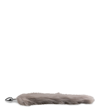 Load image into Gallery viewer, Grey vegan fur dog tail anal plug