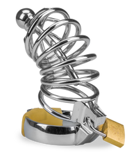 Load image into Gallery viewer, Guantanamo penis chastity cage and urethra plug