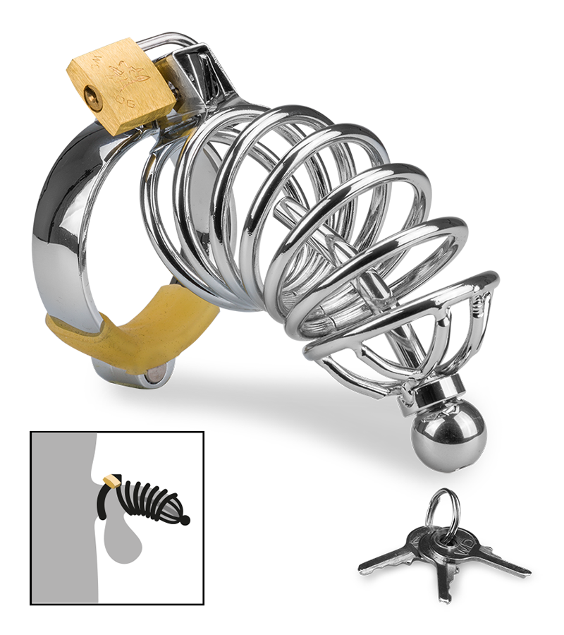 Guantanamo penis chastity cage and urethra plug