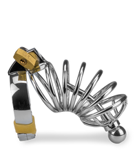 Load image into Gallery viewer, Guantanamo penis chastity cage and urethra plug