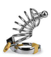 Load image into Gallery viewer, Guantanamo penis chastity cage and urethra plug