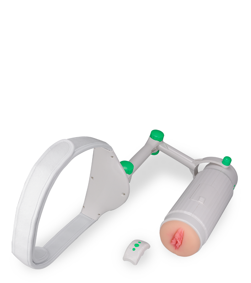 Hands-free masturbator belt with vagina sleeve