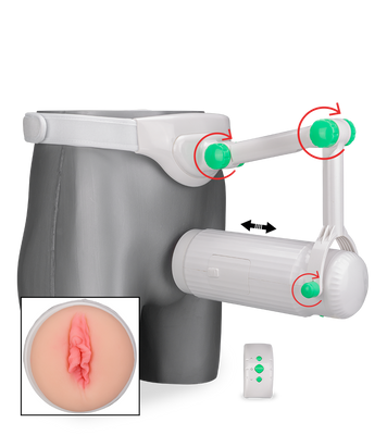 Hands-free masturbator belt with vagina sleeve