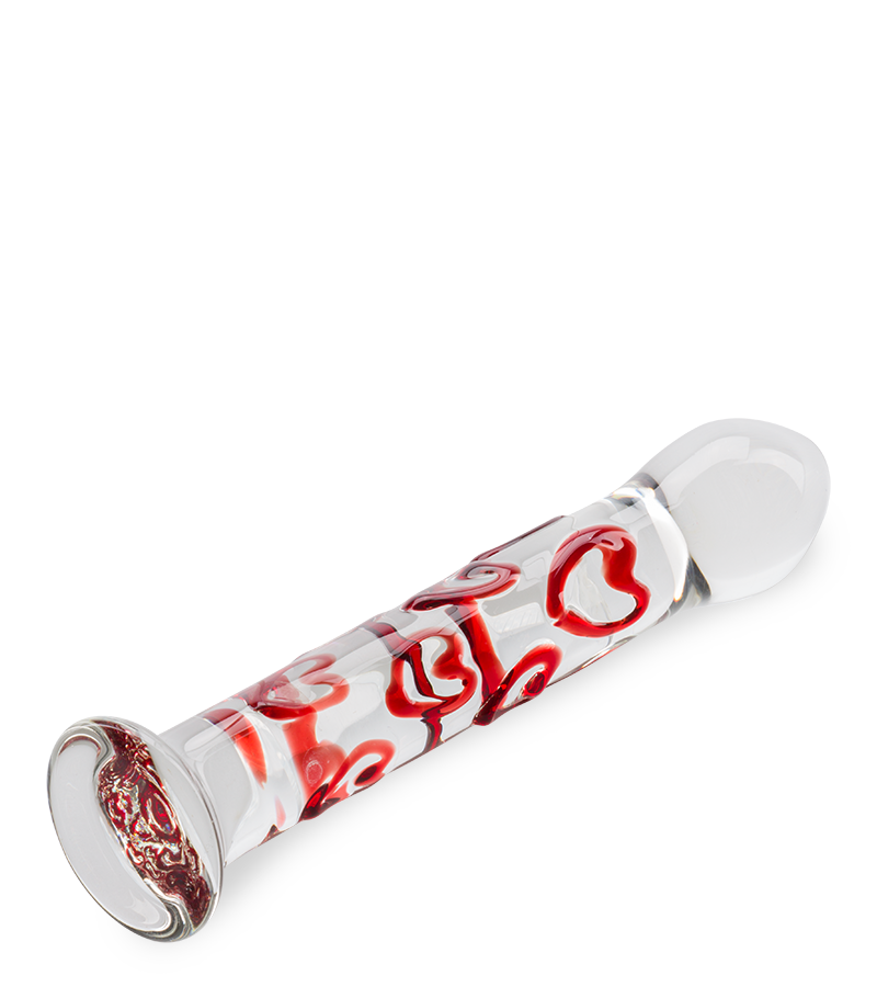 Heart Bubble glass dildo