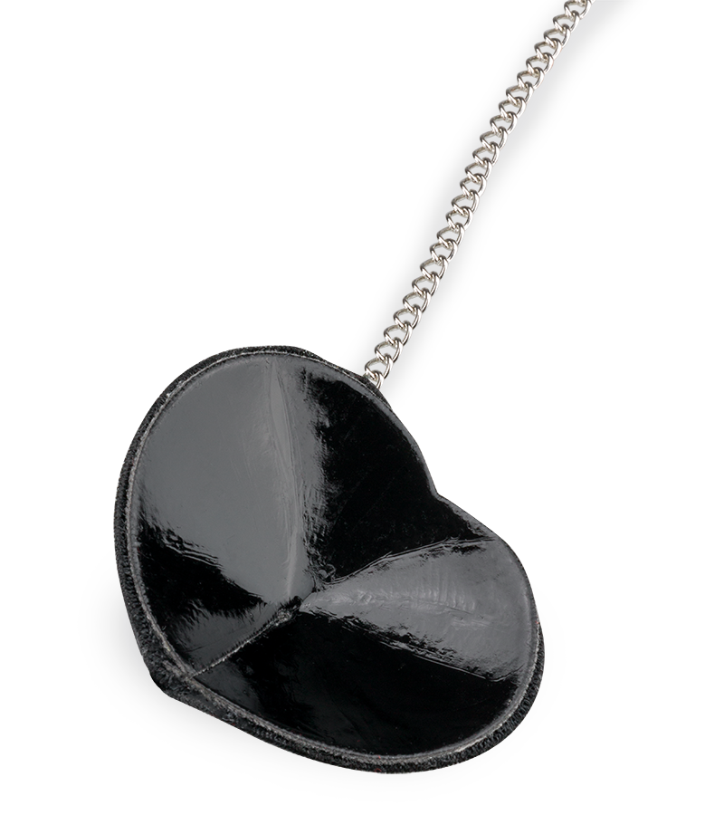 Heart-shaped rhinestone and metal chain nipple pasties