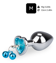 Load image into Gallery viewer, Heart-shaped rosebud anal jewel with bells
