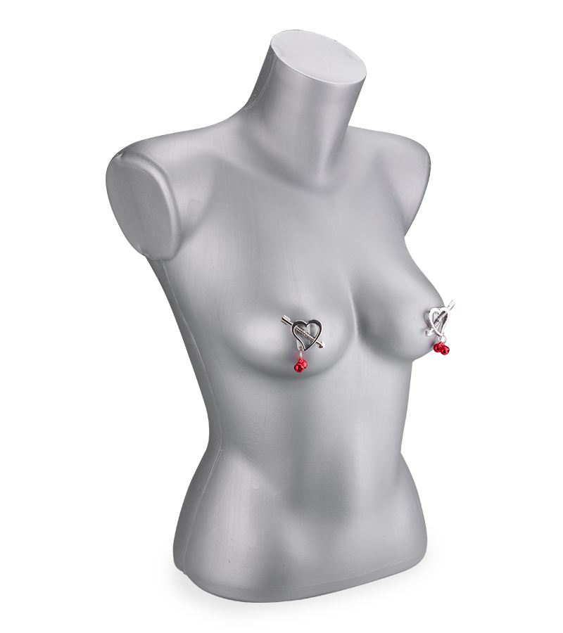 Hearts and bells BDSM nipple clamps
