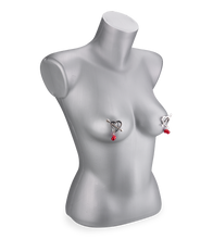 Load image into Gallery viewer, Hearts and bells BDSM nipple clamps