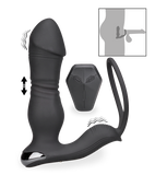 Hera vibrating and thrusting anal plug with cock ring