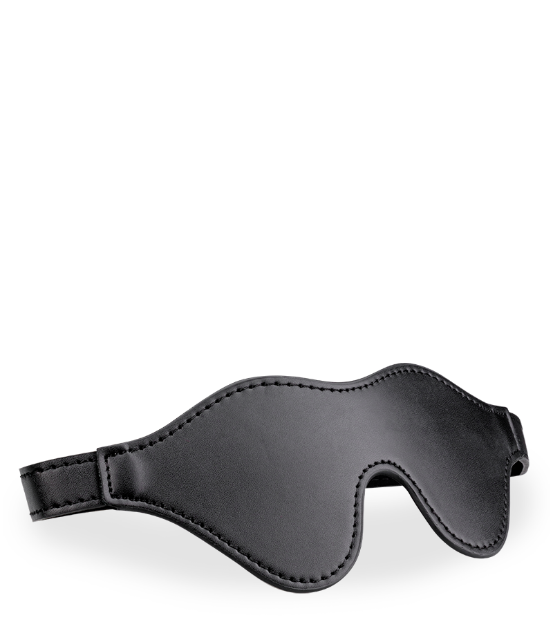High-coverage faux leather BDSM mask
