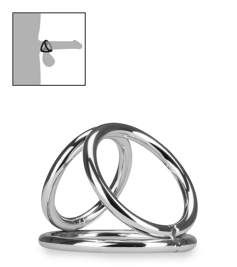 Holdy stainless steel triple cock ring