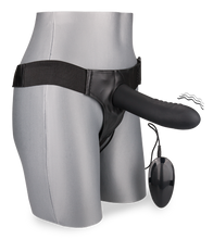 Load image into Gallery viewer, Hollow vibrating silicone strap-on dildo harness
