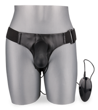 Load image into Gallery viewer, Hollow vibrating silicone strap-on dildo harness