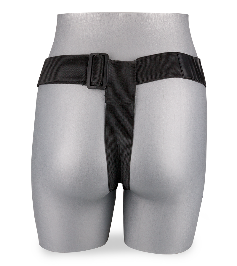 Hollow vibrating silicone strap-on dildo harness